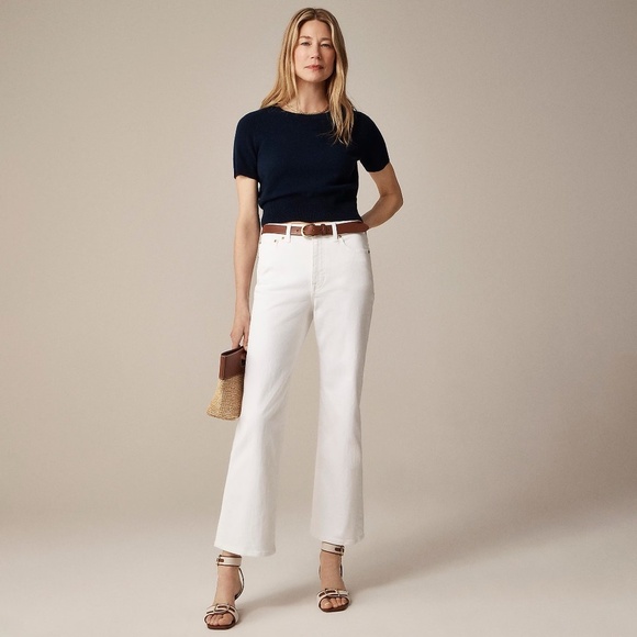 NWT!! J. CREW Petite High-Rise Kickout Jeans Solid White Size 26P 26 Petite - Picture 1 of 16